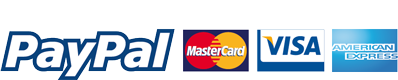 Secured Payments By PayPal | Mastercard | VISA | Amercian Express - Logo lockup